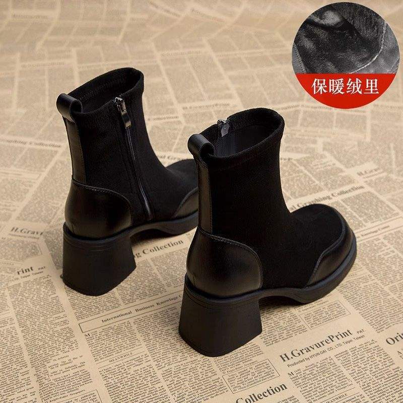 

Чоботи на високих підборах для жіночої осені та зими 2025 нові корейські маленькі ботильйони, популярні короткі чоботи іноземного стилю цього року, тонкі чоботи 40