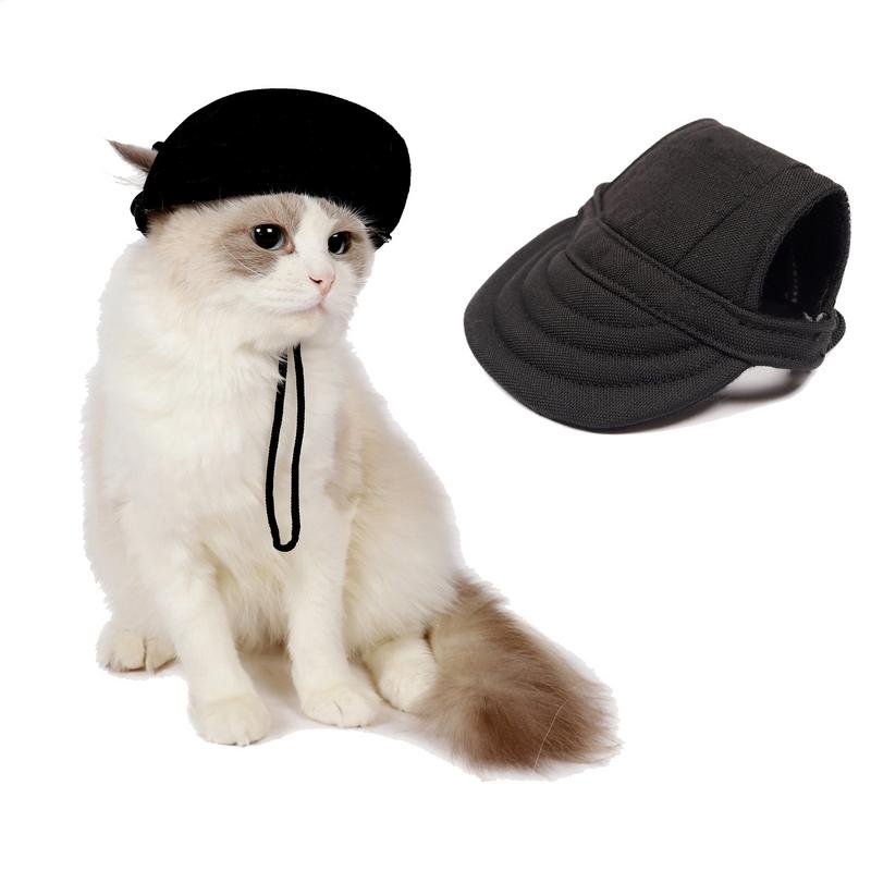 Outdoor Sun Protection Hood For Dogs Canvas Adjustable Drawstring Visor Hat Comfortable Dog Sunbonnet With Ear Holes For Running