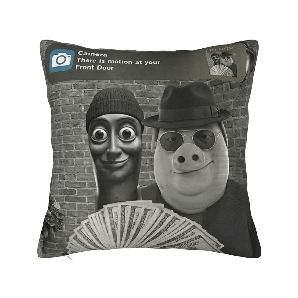 Povlak na polštář Tung Tung Tung Sahur John Pork Meme Brainrot Design Potah na polštář pro kancelář, auto, domácí dekorace Nové povlaky na polštáře