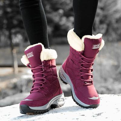 Fashion Boots  Waterproof Snow Boots Ladies Lace-up Comfortable Outdoor Mid-Calf Booties Chaussures Femme Socofy Chaussures Femmes