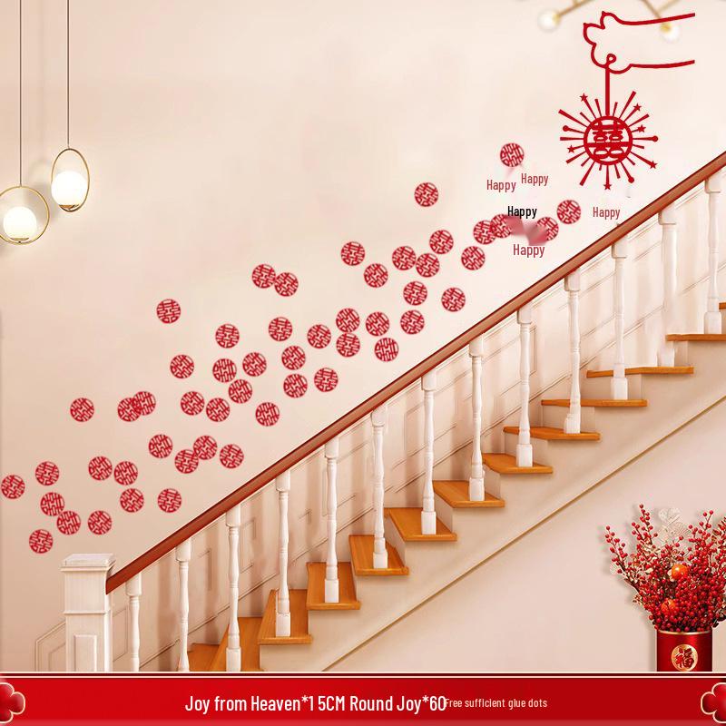 2025 Stylish Xi Character Sticker for Wedding Room and Stairway Decoration
