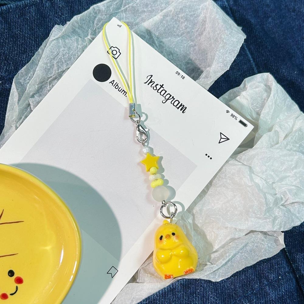 Cute Flocked 3D Resin Bear Keychain Sweet Creative Student Phone Chain Pendant Bag Accessory Phone Strap Gift