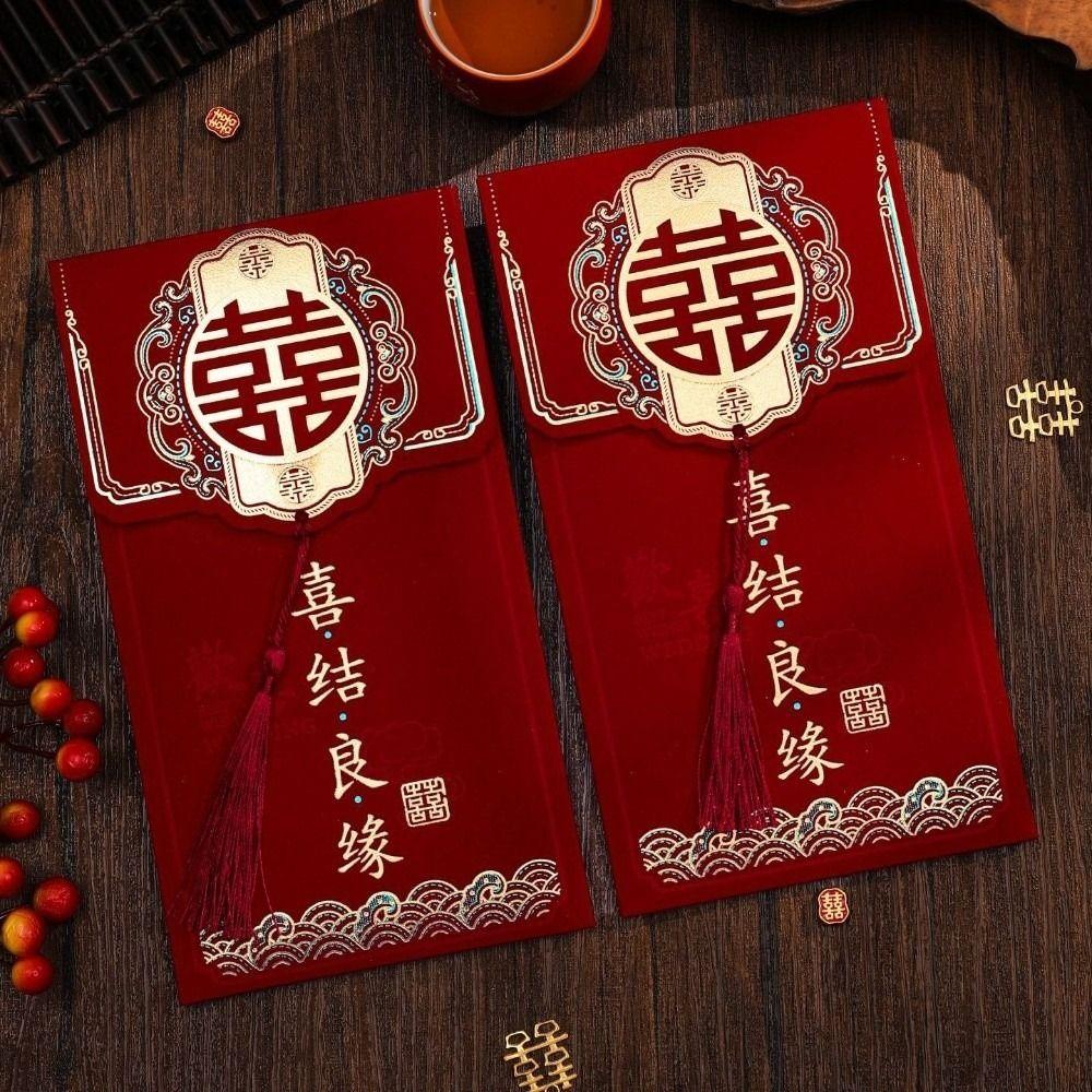 Hard Paper Chinese Money Envelopes Chinese Horse Year Red Packet Lucky Red Bag Spring Festival