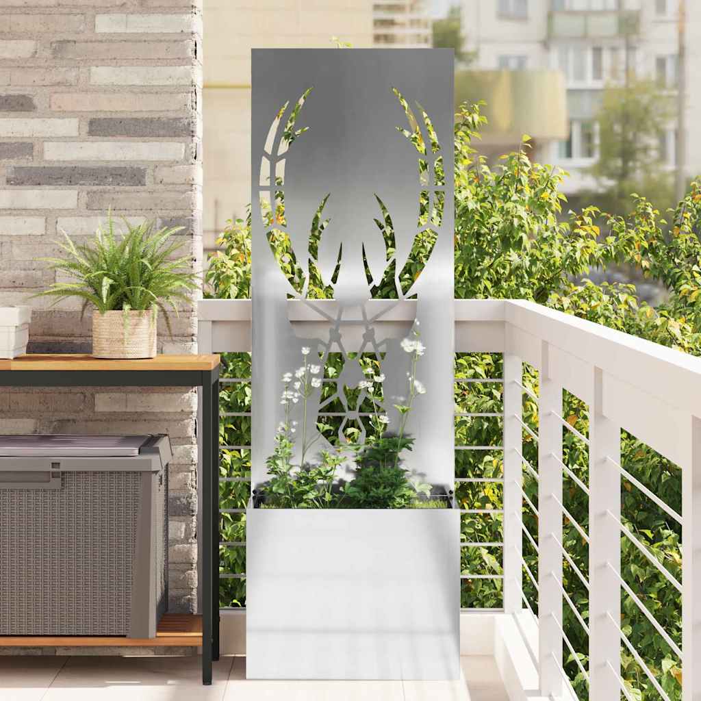 Garden Privacy Screen Canvas Silver 50 X 150 Cm Galvanized Steel
