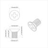 Countersunk Screws 2 Pcs Silver M4 X 6 Mm Steel