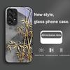 Golden Bamboo Black For Samsung Galaxy S23 U Ltra 24 Plus S20 21 FE S25 Ultra A70 A72 73 51 52 53 Tempered Glass Phone Case
