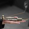 Traditional Boat-Shaped Metal Incense Burner with Rowing Figurine for Festive Occasions