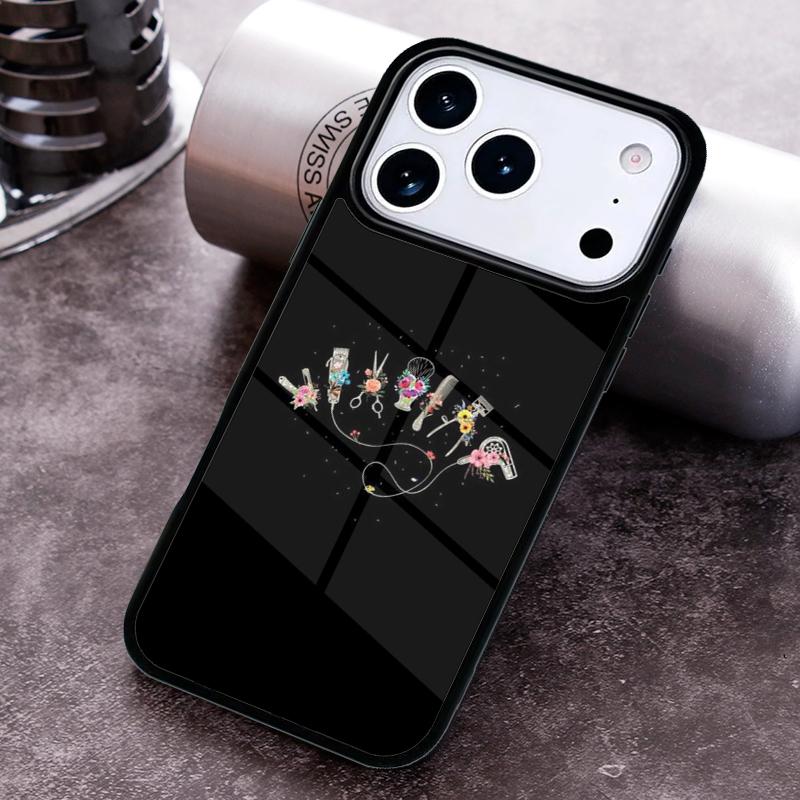 Hair Stylist Tools Hairstyle Phone Case for iPhone 17 16 15 Pro Max Air 14 13 12 11 Plus Shockproof Cover