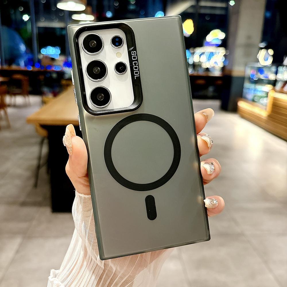 Matte Colorful Sliver Magnetic Phone Case for iPhone 11 12 13 14 15 16 Samsung S20FE S21 S22 S23 S24 S25 TPU Soft Silicone Shockproof Hard Back Cover