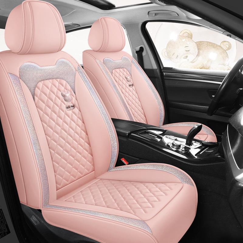 Universal Full Leather Car Seat Cover – All-Season, Cute Design, Full Surround Fit