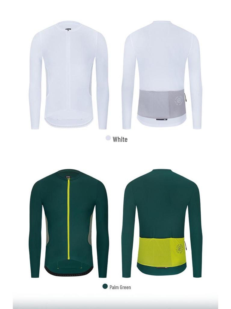 YKYWBIKE Long Sleeve Fleece Cycling Jersey - Warm Winter Road Bike Top