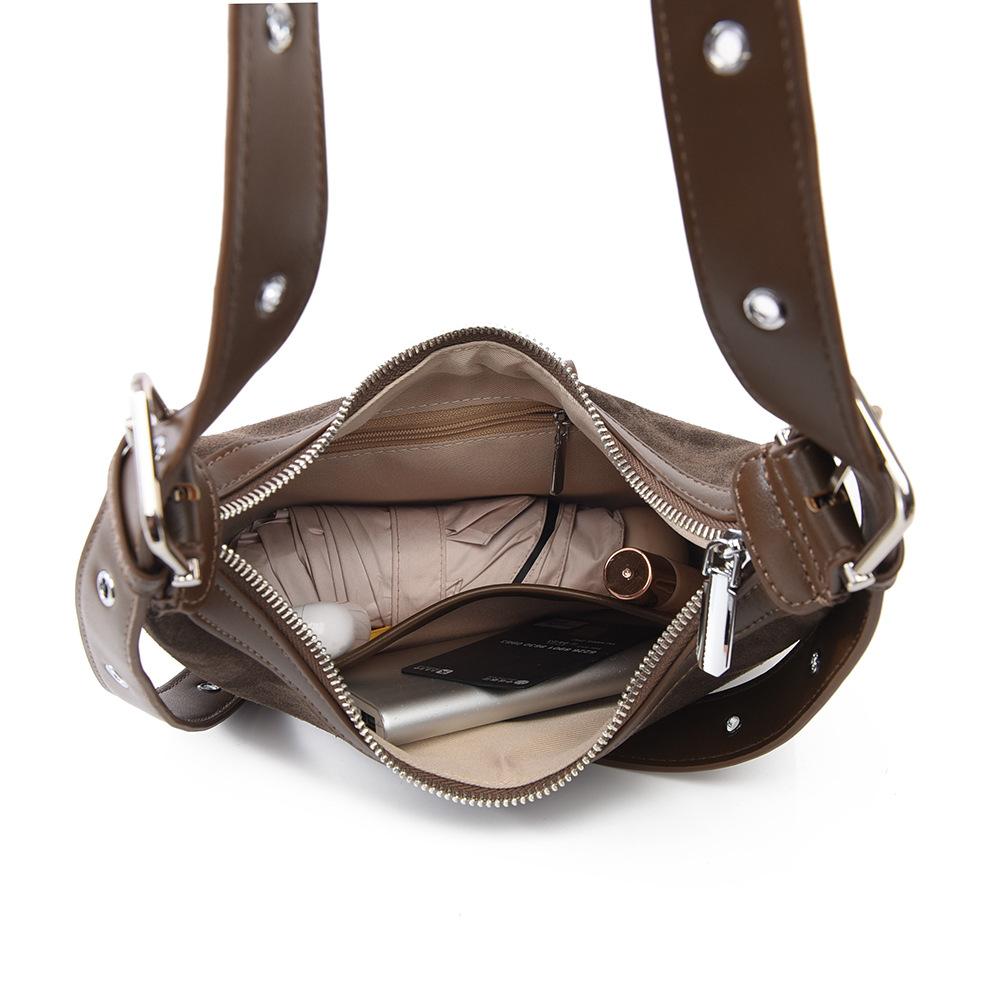 Shoulder Bag, Autumn and Winter Frosted Leather Women's Bag, High-end Sensory Bag, Women's Large Capacity Commuting Fashionable Crossbody Bag