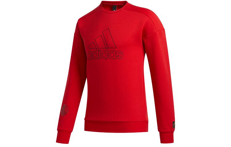 Adidas Sweatshirts Men s Light Scarlet Crew Neck Moderate Regular FU6221 S