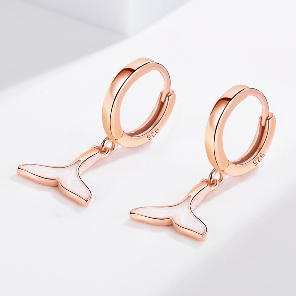 Simple and Trendy Mermaid Foam Cute Dolphin Fish Tail Ornaments Earrings