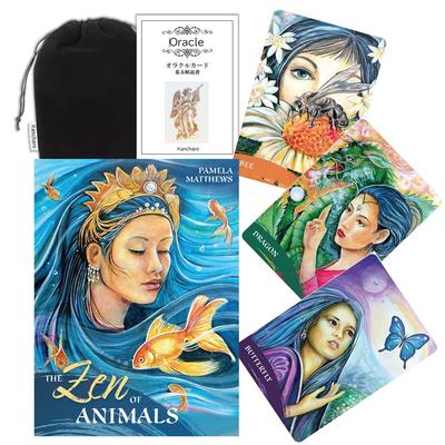 Kancharo Oracle Cards 36 Pieces Tarot Fortune Telling Zen of Japanese Oracle Cards Basic Instructions Pouch Included [The Animals] & (Genuine Product)