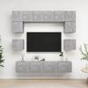 VidaXL TV Stand Set 8 Pcs Concrete Grey Particleboard, 78.8kg