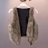 Women Vest Artificial Fur Vest Stylish Women's Faux Artificial Leather Fur Sleeveless Vest Cozy V Neck Waistcoat for Fall Winter Fashion