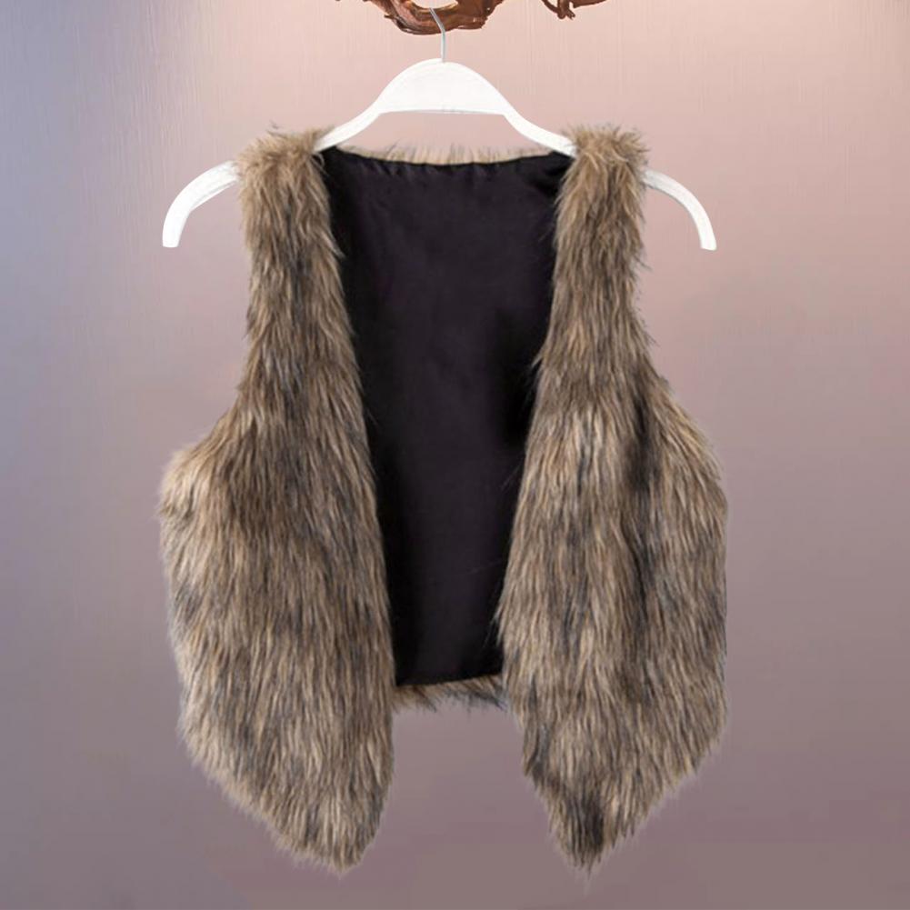Women Vest Artificial Fur Vest Stylish Women's Faux Artificial Leather Fur Sleeveless Vest Cozy V Neck Waistcoat for Fall Winter Fashion