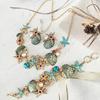 Island style beach starfish vacation four-piece set chain alloy diamond-encrusted bohemian shell jewelry