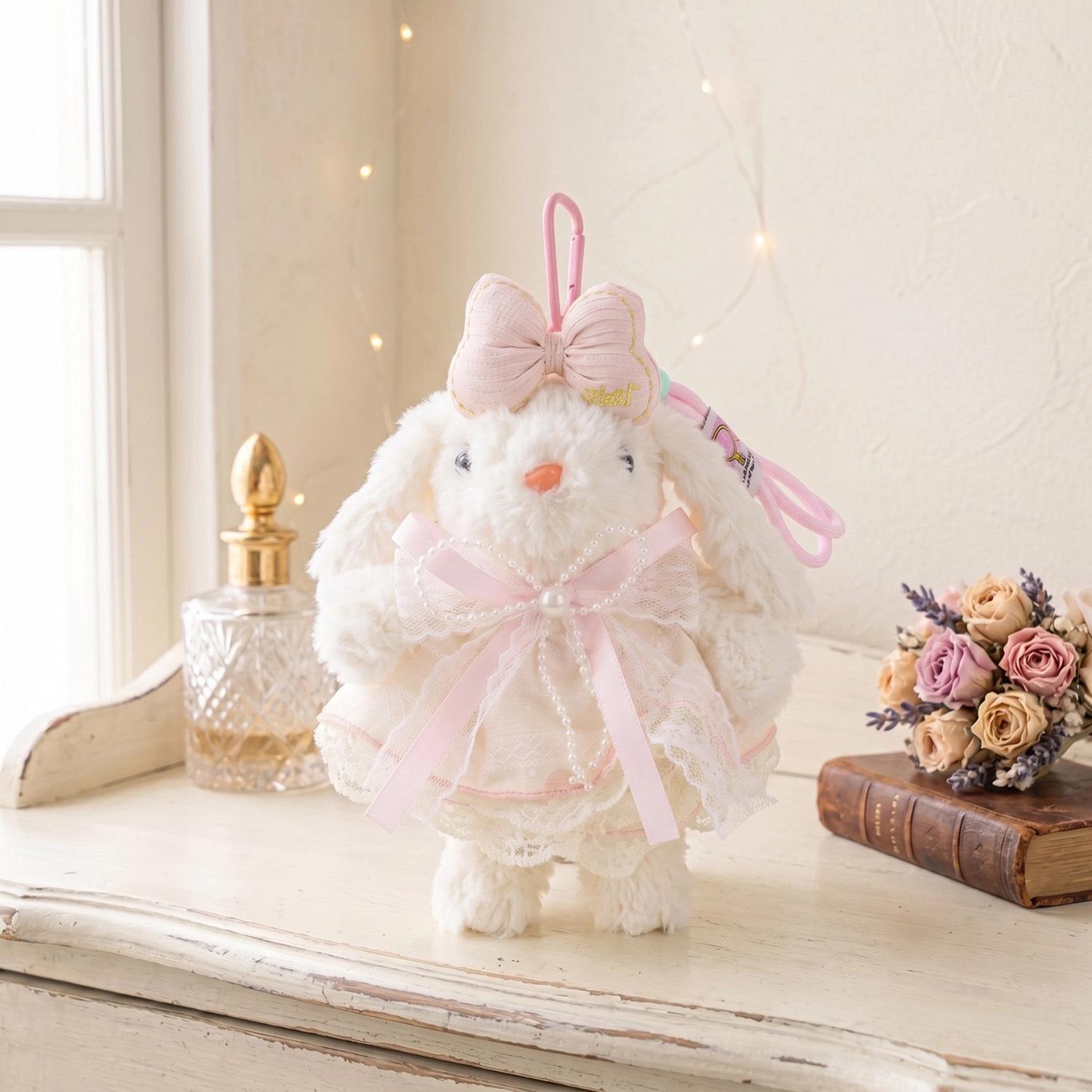 Sweet Lolita Plush Droopy-Eared Rabbit Keychain Doll - Cute Birthday Gift Charm