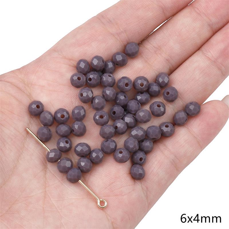 Handgefertigt Bambusgelenk Glas Lila Runde Perlen DIY Armband Halskette Schmuck