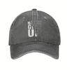 Gib Niemals Auf Motivations Baseballkappe für Unisex - Leichte Atmungsaktive Denim-Optik Verstellbare Snapback Mütze mit Cartoon-Buchstaben