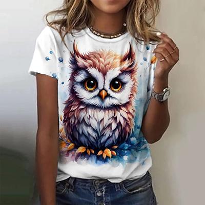 Maglietta 3d Gufo Carino Animale Maglietta Stampa 3d Magliette Moda Donna Top Harajuku Magliette Regali Maglietta Grafica Top Oversize Signore