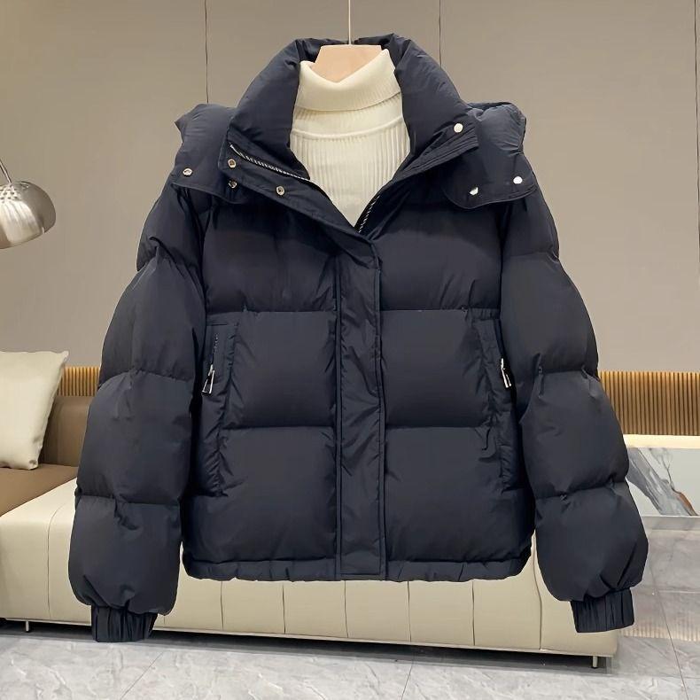 

Женская новая зимняя одежда, одежда на хлопковой подкладке, одежда-булочка, куртки на хлопковой подкладке, для маленьких людей, тонкая и утолщенная, и студенческая зимняя XXL чёрный