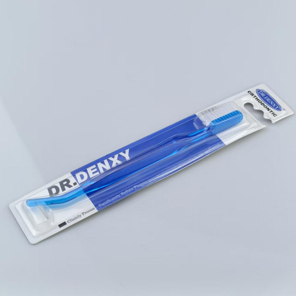 

1 шт. V-образные ортодонтические зубные щетки V-образной формы щетина скобки зубы глубокая гигиена чистая зубная щетка уход за полостью рта синий