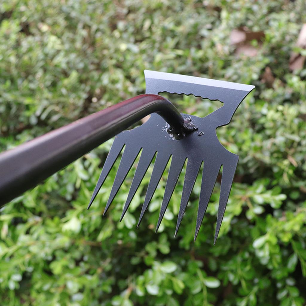 Metal Weed Cleaning Shovel 2 In 1 Garden Rake Stainless Steel 5/6/8/11 Teeth Dual Headed Weeding Tool For Gardening Weeding Tool