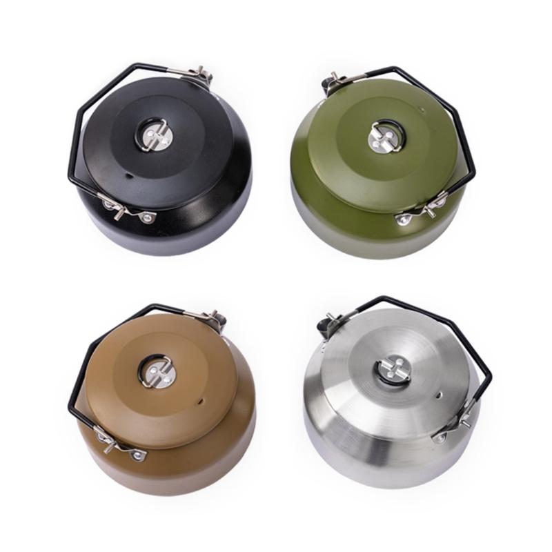 Portable 1 Litre Lightweight Stainless Steel Camping Kettle Durable and Camping Tea Pot for Indoor Outdoor Campfire Use