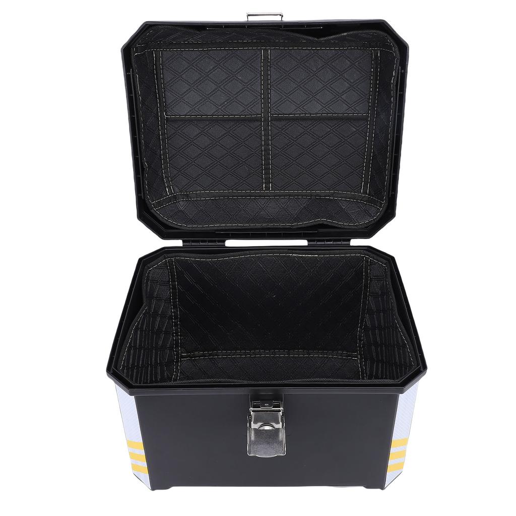 Motorcycle Top Case 45L Large Capacity Stainless Steel Motorcycle Trunk Waterproofing Detachable Luggage Storage Case