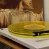 Acrylic Turntable Record Player Slipmat for LP Record Low Noise Platter with Glossy for Record Players Mat, Players, Mat, Effect, 12-inch (Yellow)