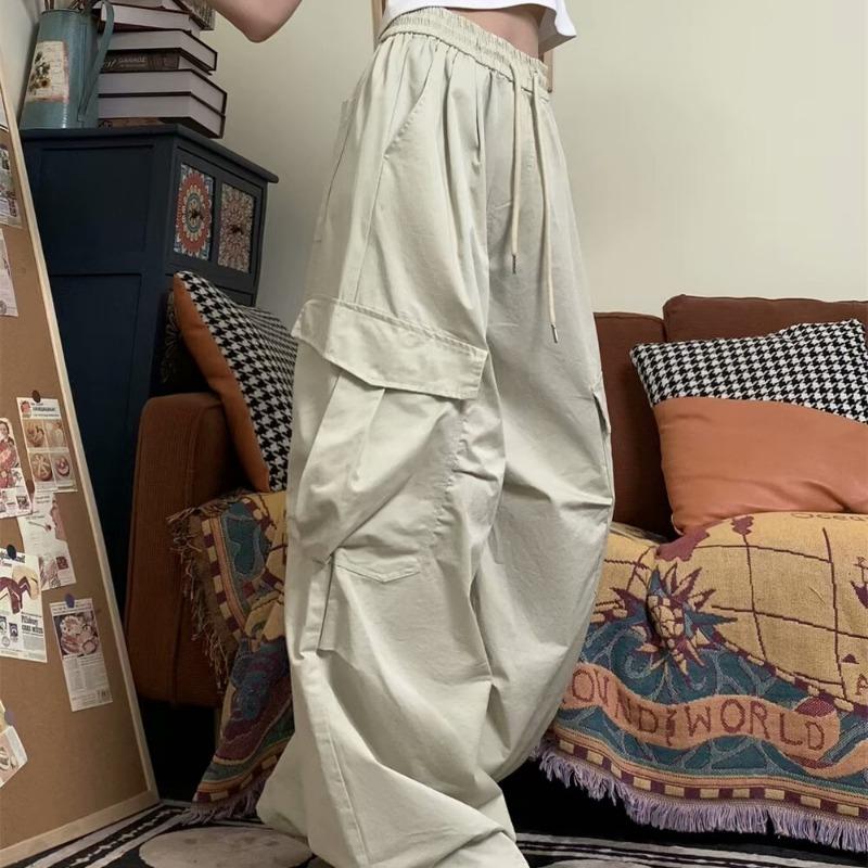 Fashion Casual Streetwear Frau Cargohose Weite Beinhose Damen Hohe Taille Plus Size Y2K Trendy Lose Gerade Bürodamenhose