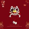 Hand‑Crochet Chinese Lion Dance Hat, Traditional New Year Knit Earflap Winter Party Festival Gift Beanie