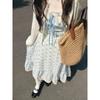 Sweet Floral Dress Women's Casual Summer Wear Square Collar Waist Thin Suspender Skirt Temperament Long Dress Summer