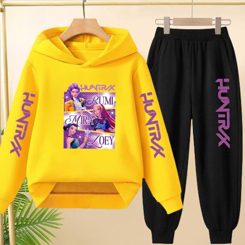 Dětský roztomilý dívčí anime Lovci démonů Chlapci Dívky Batole Sportovní top+kalhoty Dvoudílná mikinová souprava