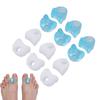 6 Pairs Silicone Toe Separators Relief Bunion Pain Toes Corrector Stretcher Pad Blue White