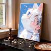 Crystal Pearl Painting 5D DIY Frame Decoration Painting White Cat Home Wall Decoration Transparent Pearl Gemstone Painting Picture Art Crafts