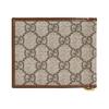 Gucci Presbyopia Logo Multiple Card Slots Canvas and Leather Card Holder Wallet Men's Brown and Ebony