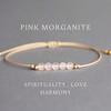 Pink Quartz Bracelets for Women Love Lucky Beads Bangles Adjustable Natural Stone Jewelry Gift for Mom Sister