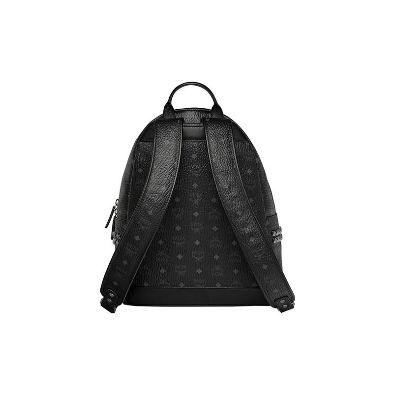 MCM Monogram Print Silver Hardware Classic Double Side Studs Large Capacity Coated Canvas And Napa Leather Backpack Unisex Backpack MMK6SVE38BK001
