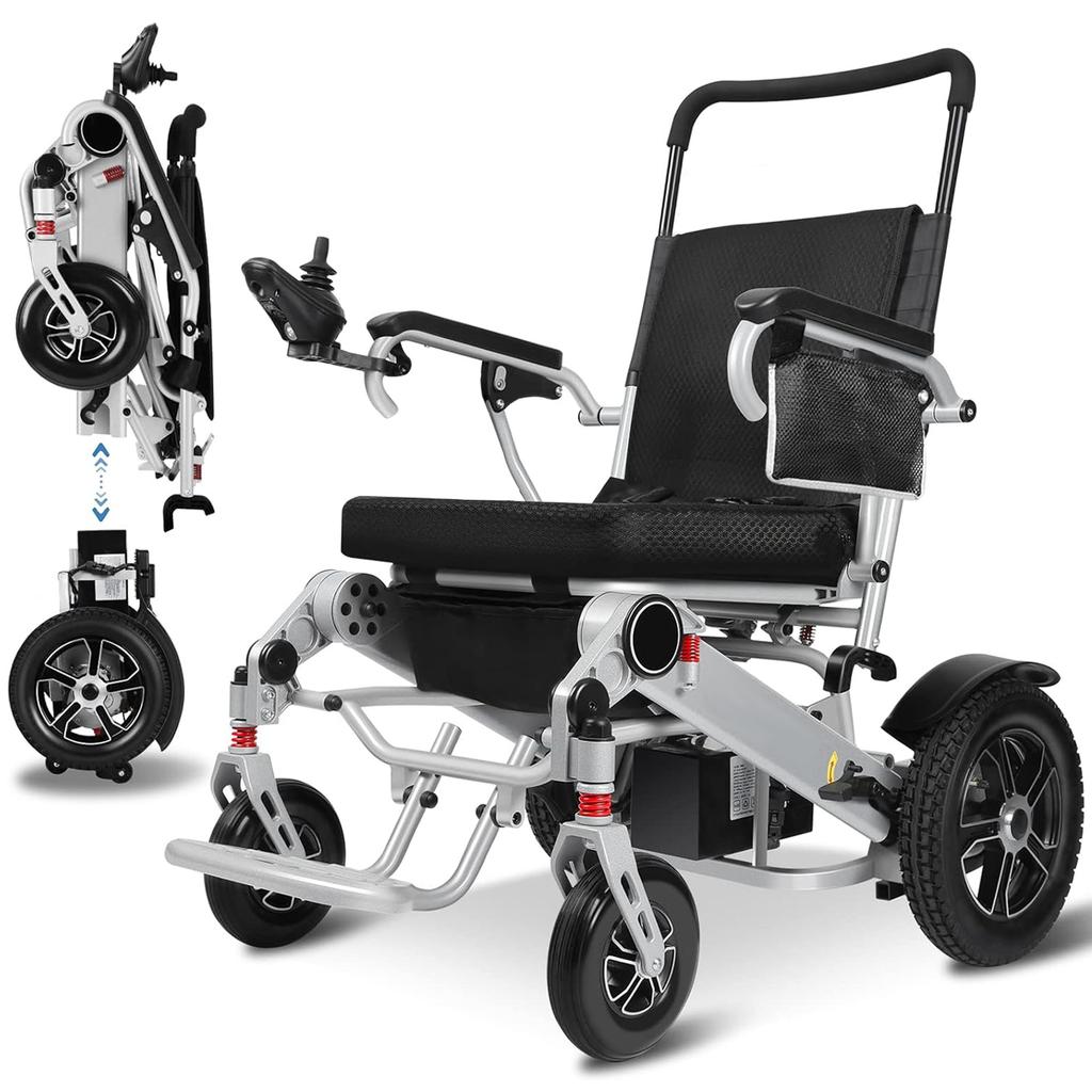 WEYRAL 207 Sicherer Elektrischer Rollstuhl 350W*2 Doppelmotor 12Ah*2 Doppelbatterie 150KG Last Aluminiumlegierung 40KM Reichweite Faltbar Für Ältere Menschen