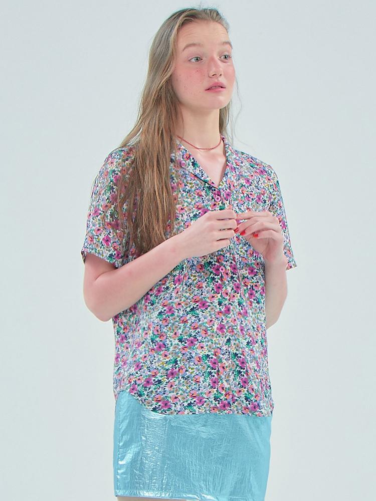 JUNEJUNE SPACE Floral Shirts_White(Floral Short Sleeve Shirts_White)