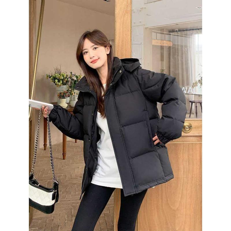 Couple Short Down Jacket Winter Thick Hooded Loose Fit