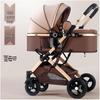 Reversible High Landscape 3-in-1 Baby Stroller with Reclining Seat and Shock Absorption