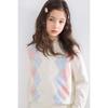 Mucmukn Girls' Preppy Argyle Polo Collar Wool Blend Sweater
