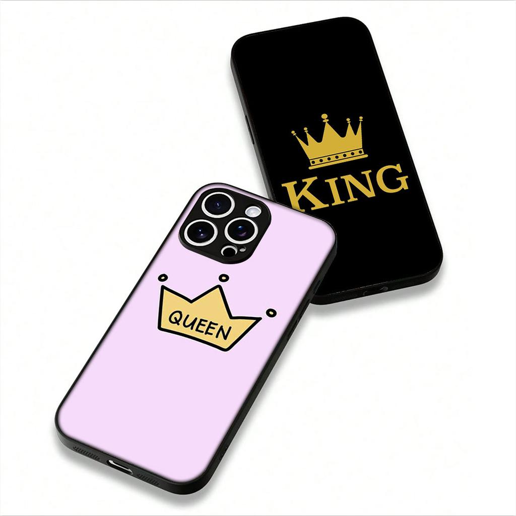 For Samsung Galaxy A55 A54 A25 A36 A17 A26 A35 A33 A34 A14 A37 S8 S9 S20 S21 FE S10 Plus Case Queen King Couple Novelty Fundas