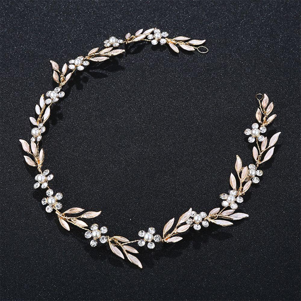 Hair Jewelry Crown Bridal Hair Vine Bride Crystal Headband Wedding Hair Accessories Pearl Leaf