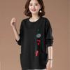 Spring Women Blouses Long Sleeve Print Element TShirts Casual Round Neck Ladies Tops Pullover